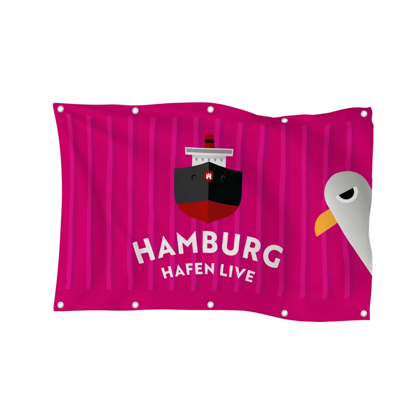 Flagge Hamburg Hafen Live 120x80 (Pink)