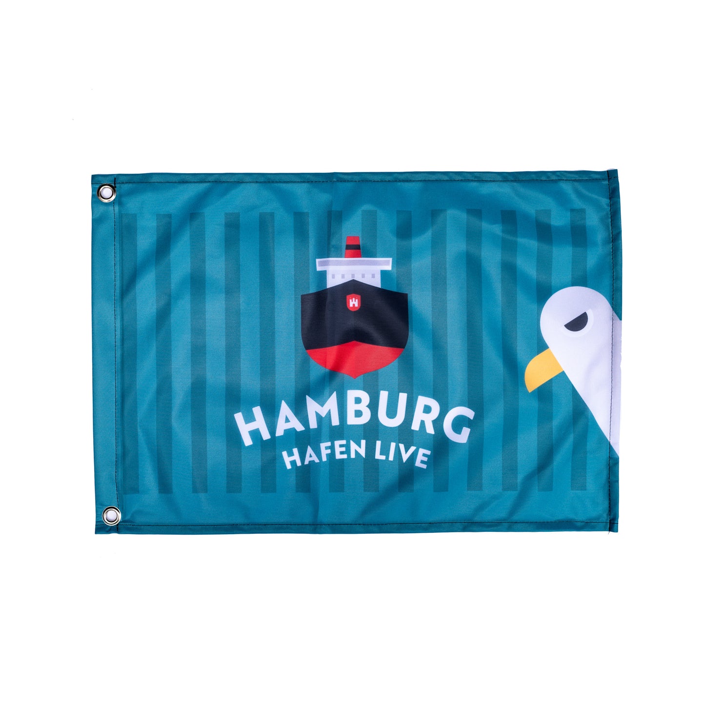 Flagge Hamburg Hafen Live klein 60x40 (Petrol)