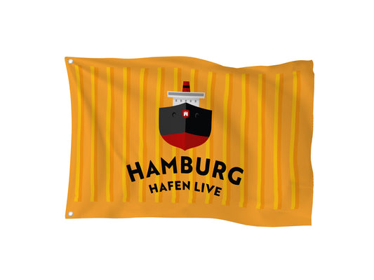 Flagge Hamburg Hafen Live klein 60x40 (Gelb)
