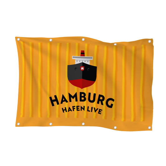 Flagge Hamburg Hafen Live (Gelb)