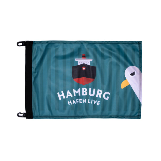 Flagge Hamburg Hafen Live klein 60x40 (Petrol)